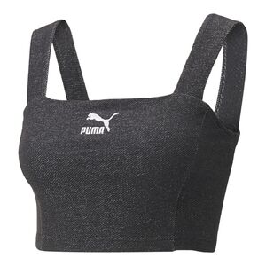 Puma denim crop bra tank top size L